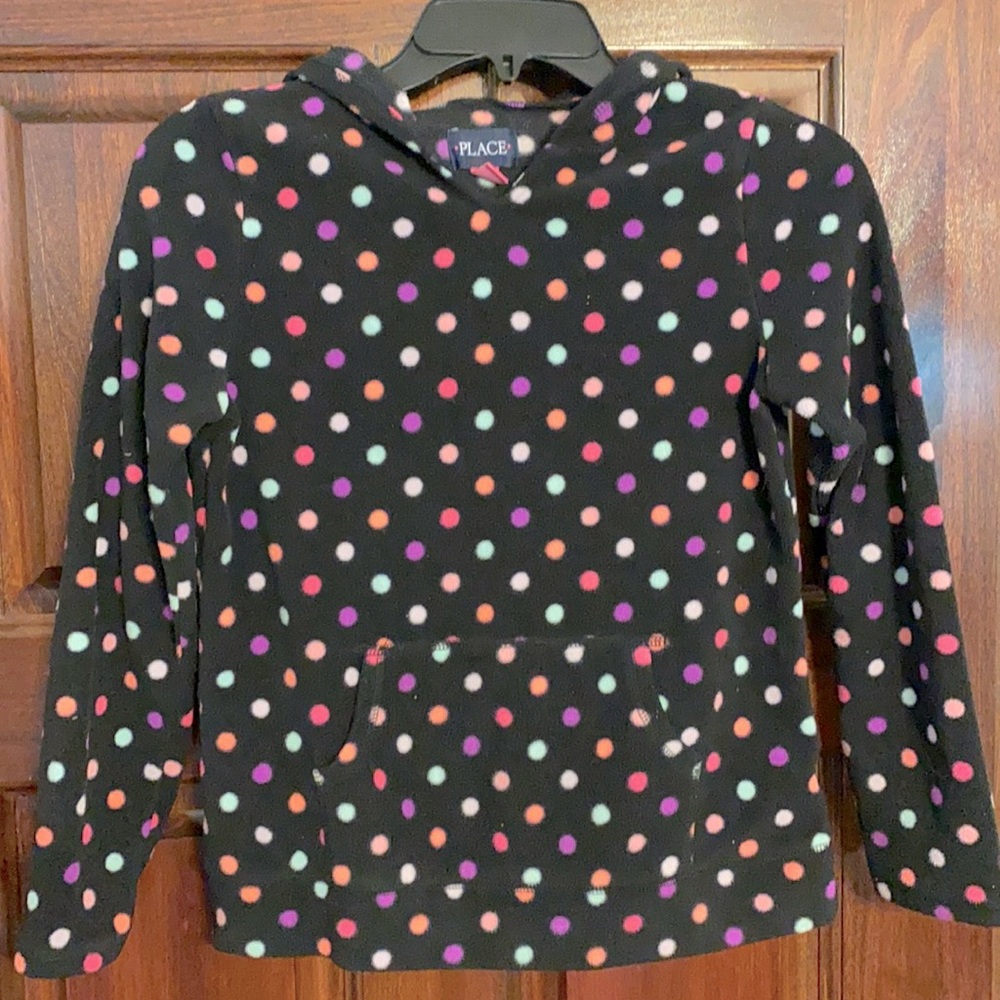 Girls Children’s Place fleece polka dot hoodie